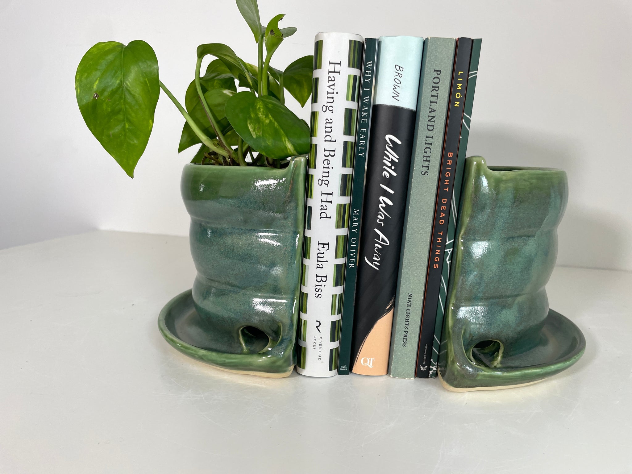 6" Curvy Plant Shelfie Bookends in Sexy Mermaid