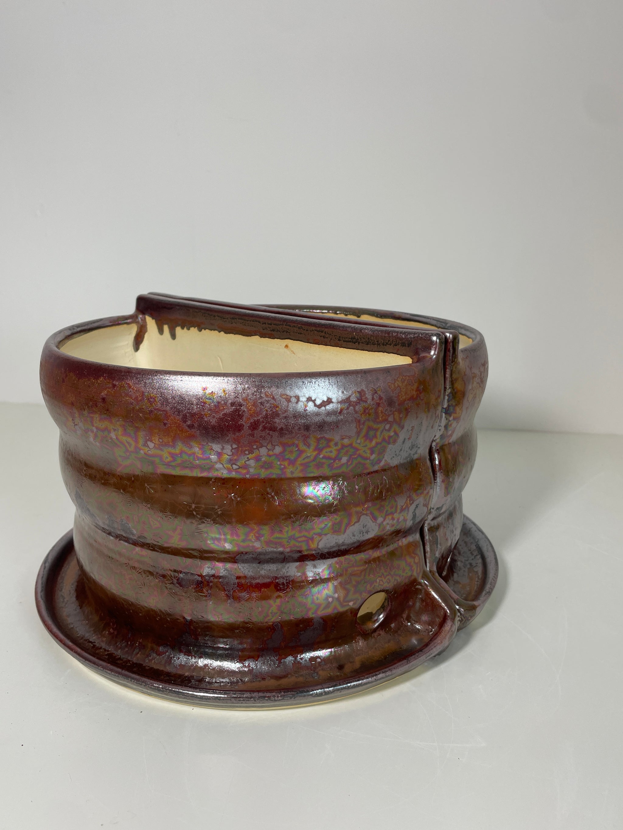 Large 8" Curvy Plant Shelfie Bookends in Mars Crystal