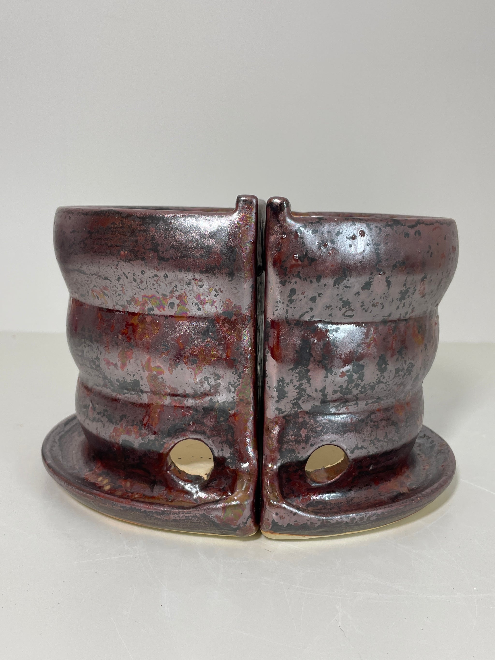 6" Curvy Plant Shelfie Bookends in Mars Crystal