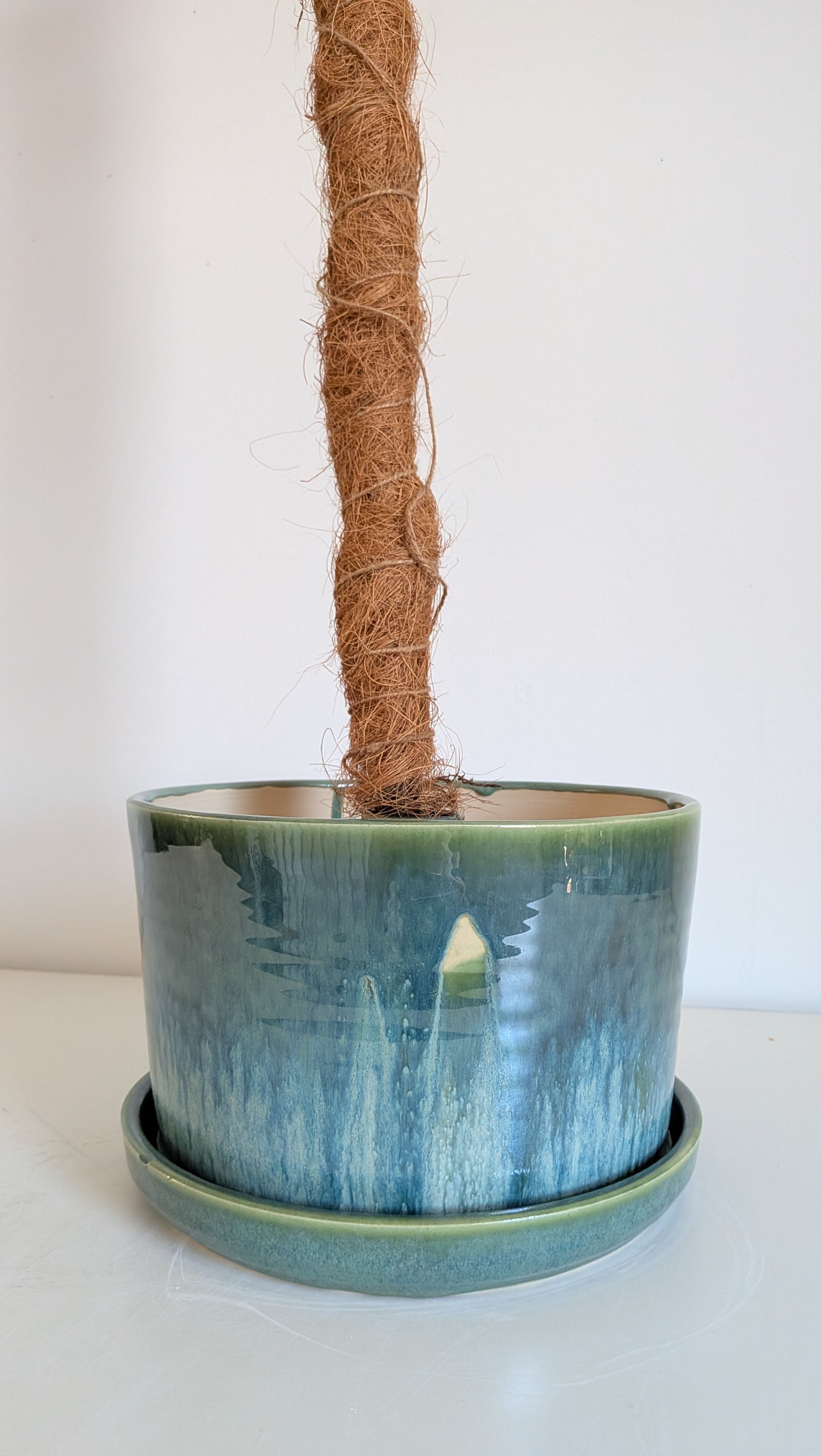 8" Pole Dancing Planter Sexy Mermaid Glaze (Slight Glaze imperfection)