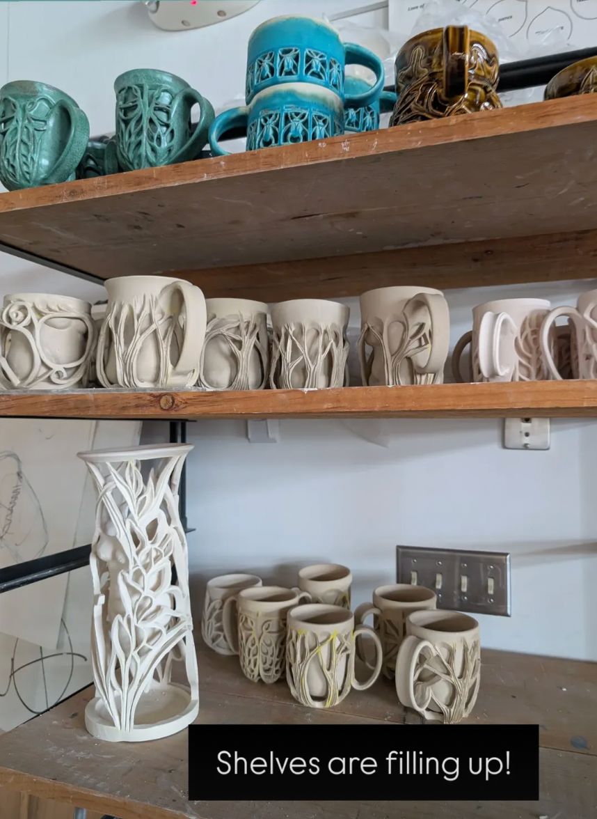 Ceramic work in Process from NY artist Jordan Coons